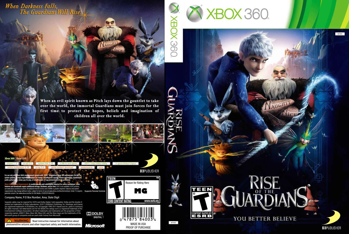 rise of the guardians xbox 360